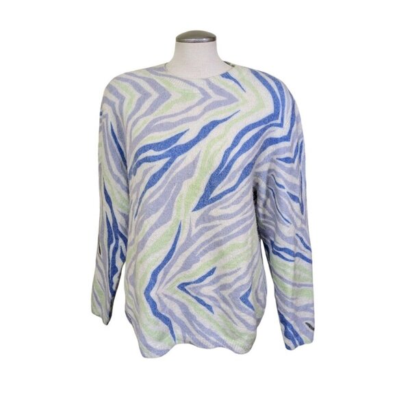 Betta Mohair Alpaca Blend Sweater Womens Plus Size 1X Blue Made In Italy Cozy - Picture 1 of 6